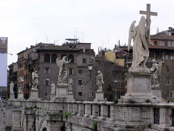 The sculptures on the bridge Sant`Angelo №12322