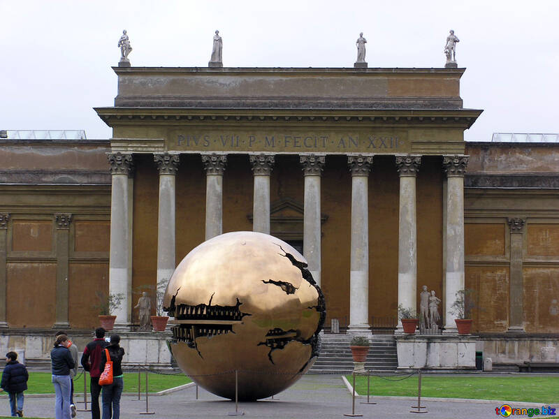Sculpture of golden sphere №12615
