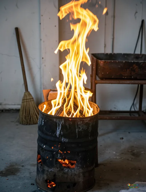 Відреставрована люксова версія Спалювання сміття в бочці №13485