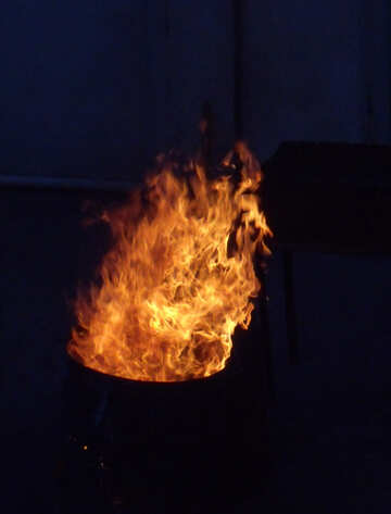 The fire is burning in barrel №13490