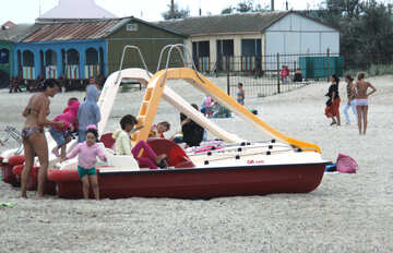 Catamaran on the beach №13436