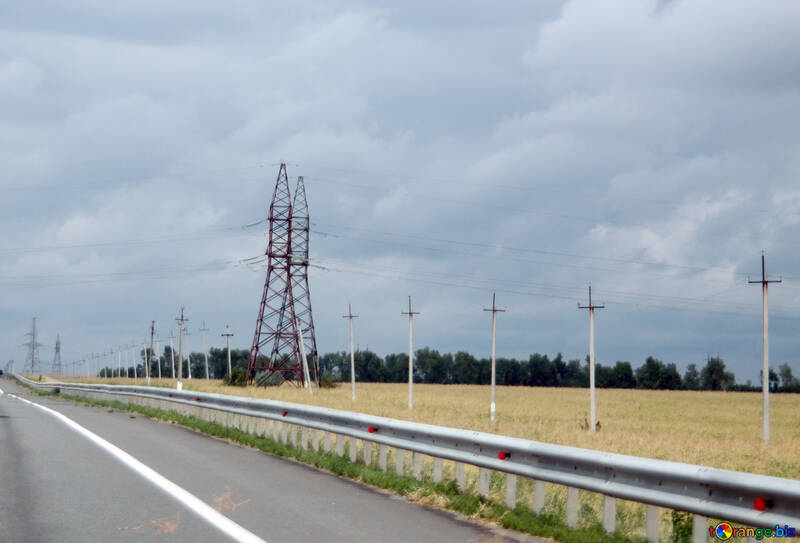 Electric transmission line over the road №13319