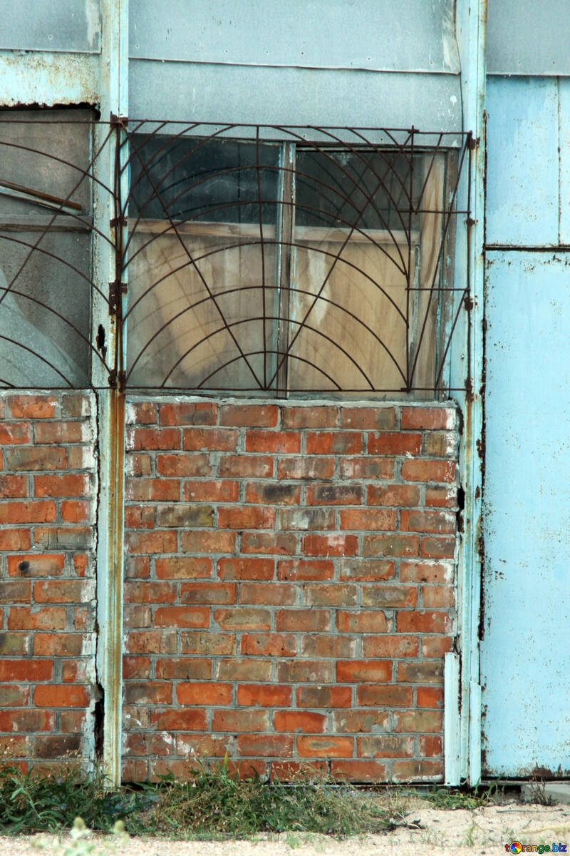Brick wall texture window grating №13755