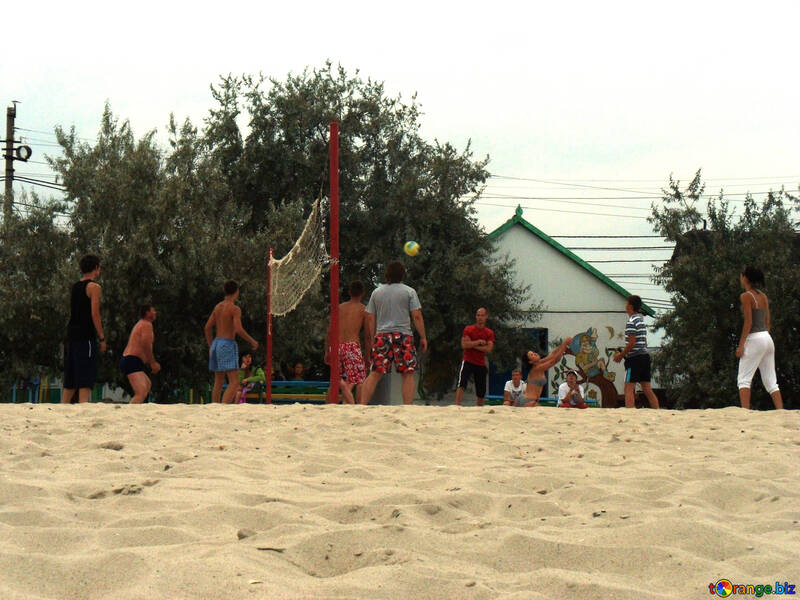 Menschen spielen am Strand №13570