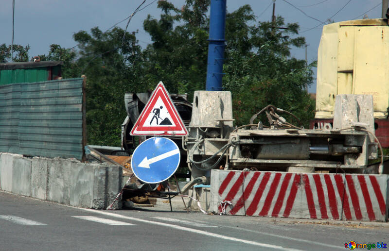 Sign detour road work №13229