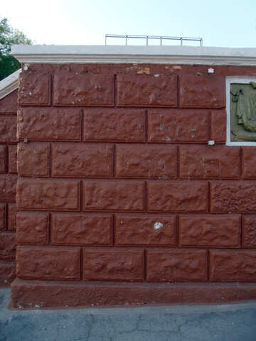 Textura de la pared de ladrillo rojo №14144