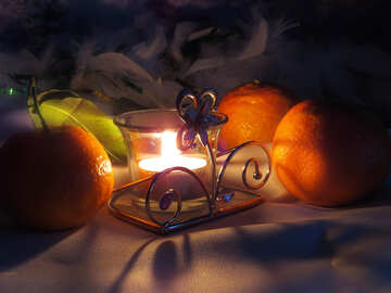 Candles and tangerines №15204