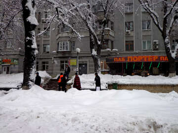 City ​​in the snow №15627