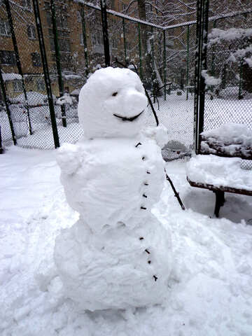 Snowman in the yard №15495