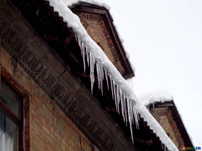 Icicles under the old roof №15575