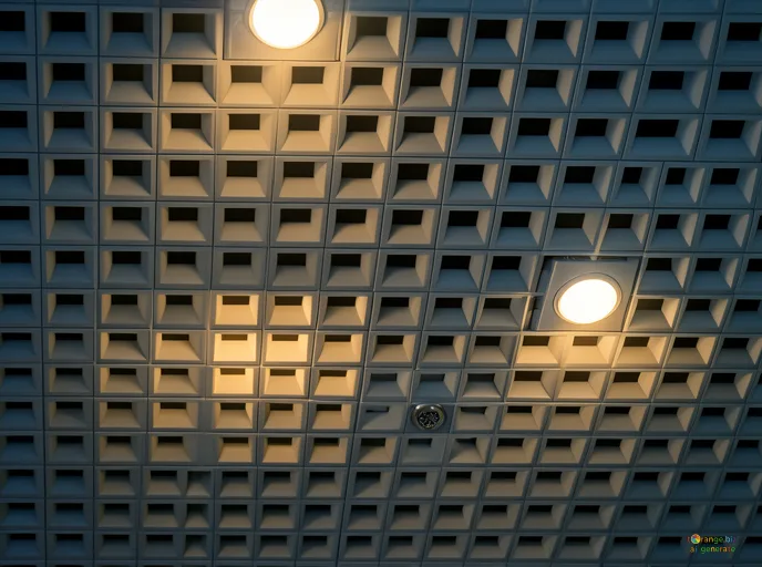 Відреставрована люксова версія Texture ceiling squares Modern ceiling texture, square recesses with light fixtures №16193