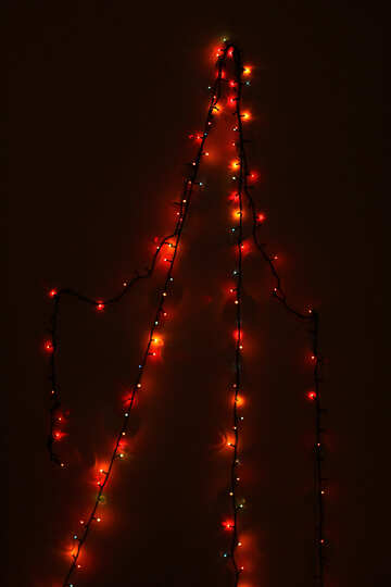 Modèle d`arbre de Noël guirlande sur le mur №16517