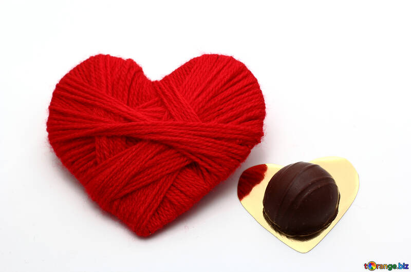 Valentine card with chocolate candy №16423