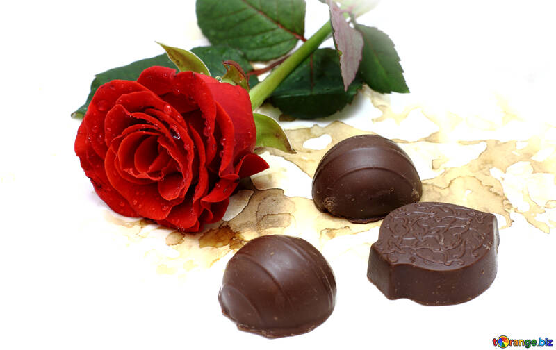 Chocolates candy and rose №16868