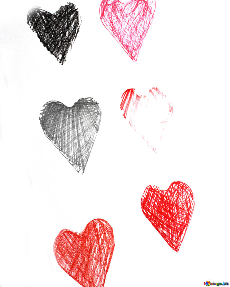 Hearts drawn child №16385