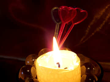 Candle and hearts №17490