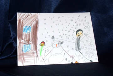Child`s drawing of winter №17214