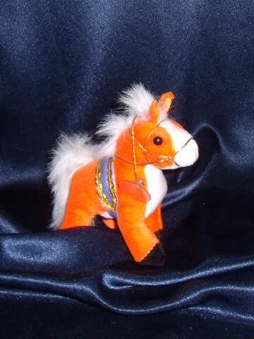 Brinquedo de cavalo branco vermelho №17226