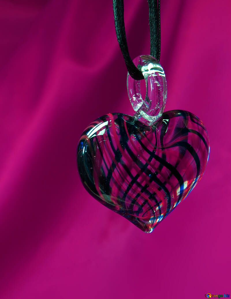 Decoration heart of colored glass №17501