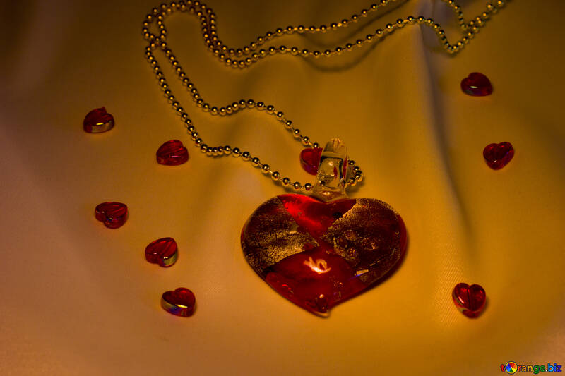 Red glass heart №17549