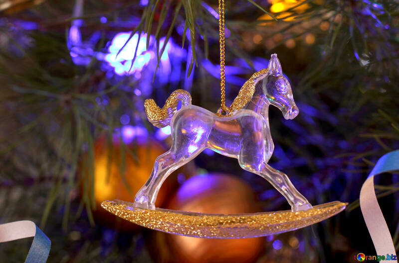 クリスマス ツリーのおもちゃの馬 №17964