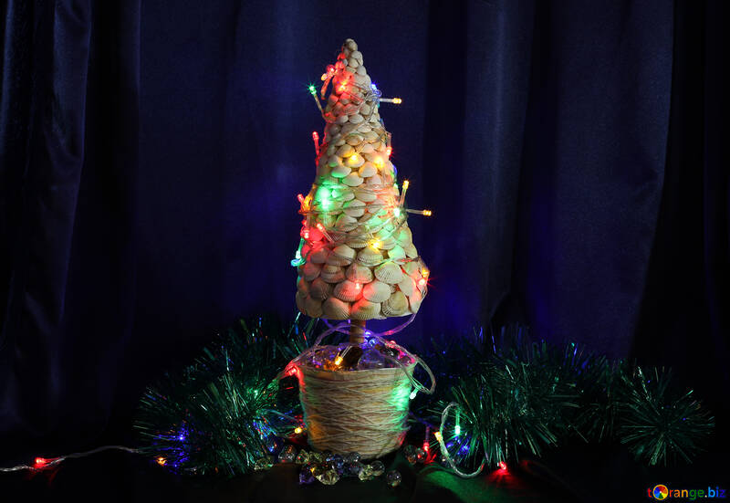 Christmas tree with seashells №17837