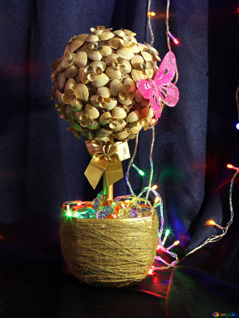 Christmas tree with seashells №17843