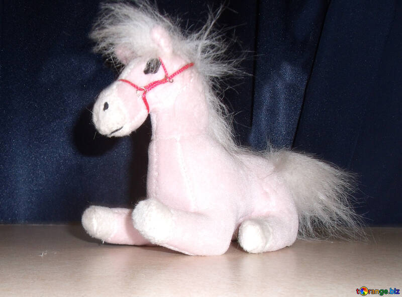 Toy horse is white and fluffy №17230