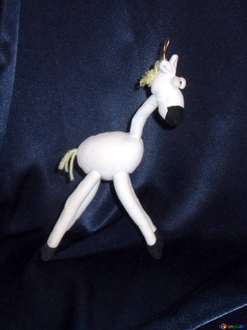 Cavalo do branco de brinquedo com pescoço longo №17221