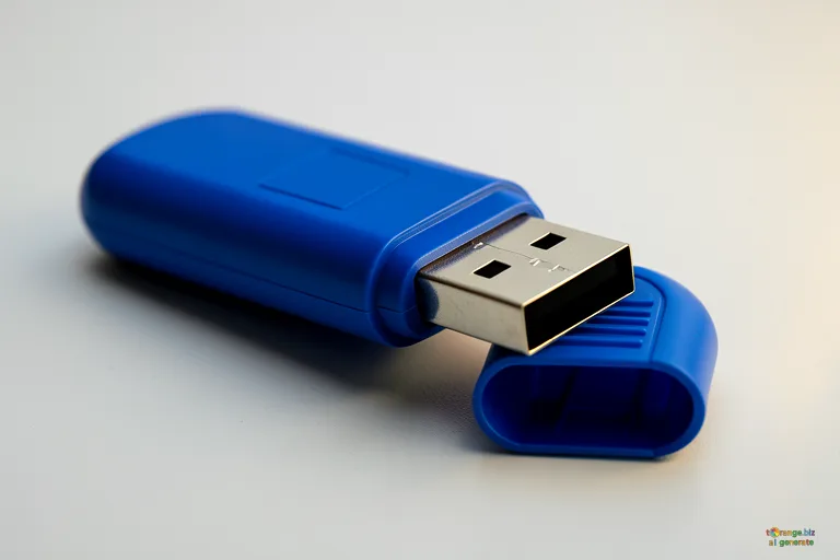 Відреставрована люксова версія Usb Flash Drive Blue USB flash drive on white background №18012