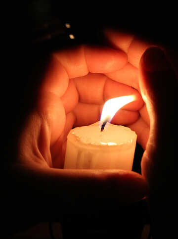 Burning candle flame