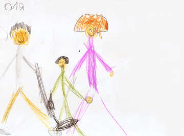 Family treasure hunters. Children drawing. №18713