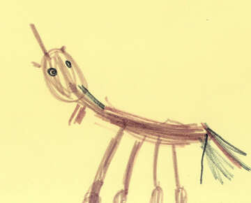 Cavalo. Desenho de crianças. №18675