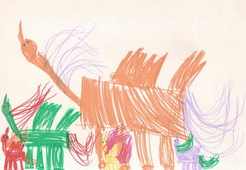 Uma manada de cavalos alados.Desenho de crianças. №18666