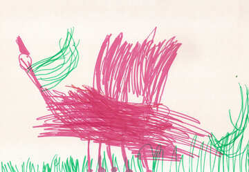 Pegasus com grande Juba.Desenho de crianças. №18681