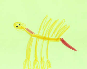 Pegasus con coda rosa.Bambini di disegno. №18673