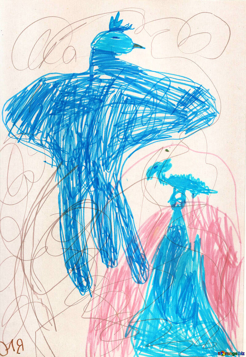 Snowbird.  Children drawing. №18715