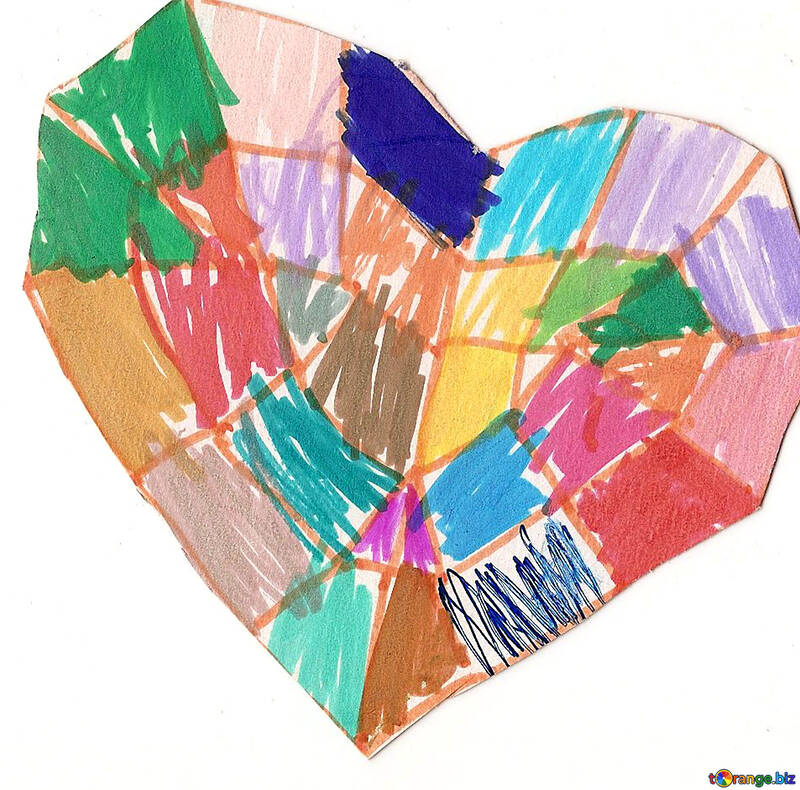 Crystal heart.  Children drawing. №18669