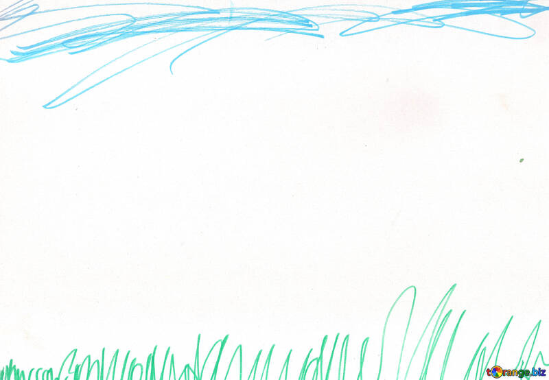Himmel und Gras.Kinder zeichnen. №18682