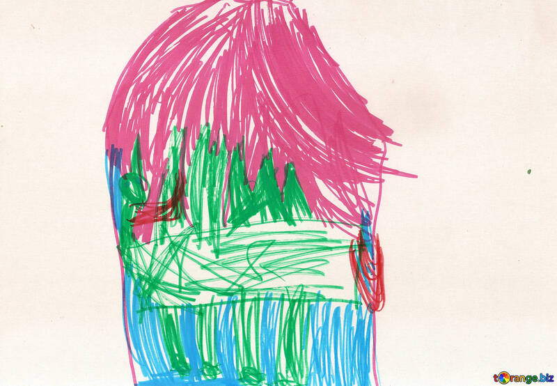 Pegasus na casa.Desenho de crianças. №18679