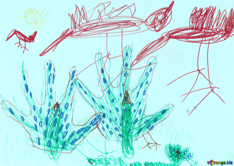 Pavões com Firebird. Desenho de crianças. №18648