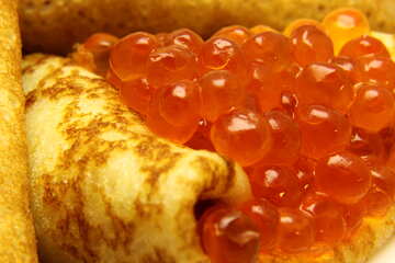 Pancakes with red caviar №19141