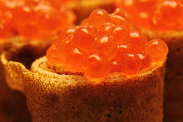 Pancakes with red caviar №19146
