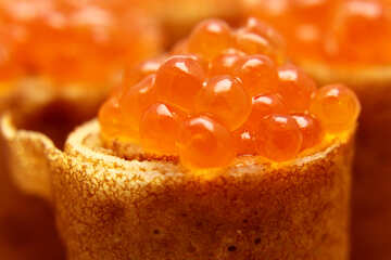 Pfannkuchen mit roter Kaviar №19147