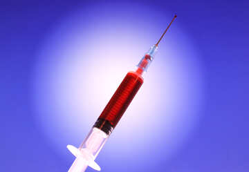 Red liquid in the syringe №19269