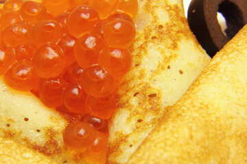 Pancakes with red caviar №19128