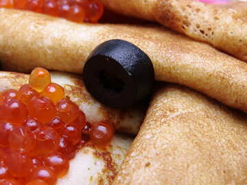 Pancakes with red caviar №19792