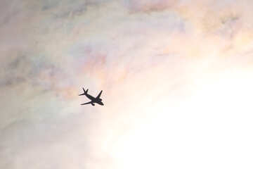  aircraft in pink clouds  №2870