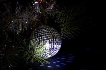 Mirror sphere. A fur-tree toy christmas  ball №2364
