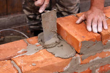 Mason building brick wall №2920